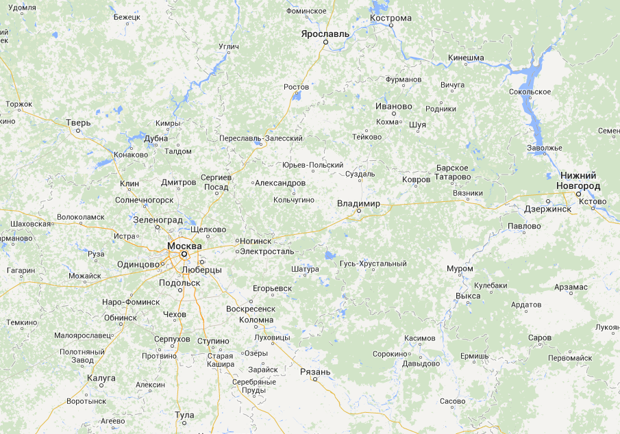 карта Москвы и соседних городов
